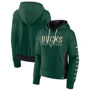 Milwaukee Bucks Fanatics Women's 2XL Iconic Halftime Colorblock Pullover Hoodie